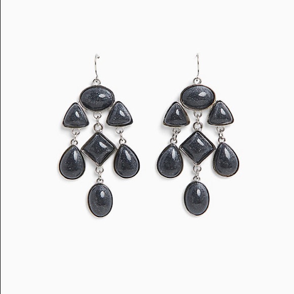 torrid Jewelry - BLACK SHIMMER & SILVER-TONE CHANDELIER EARRINGS